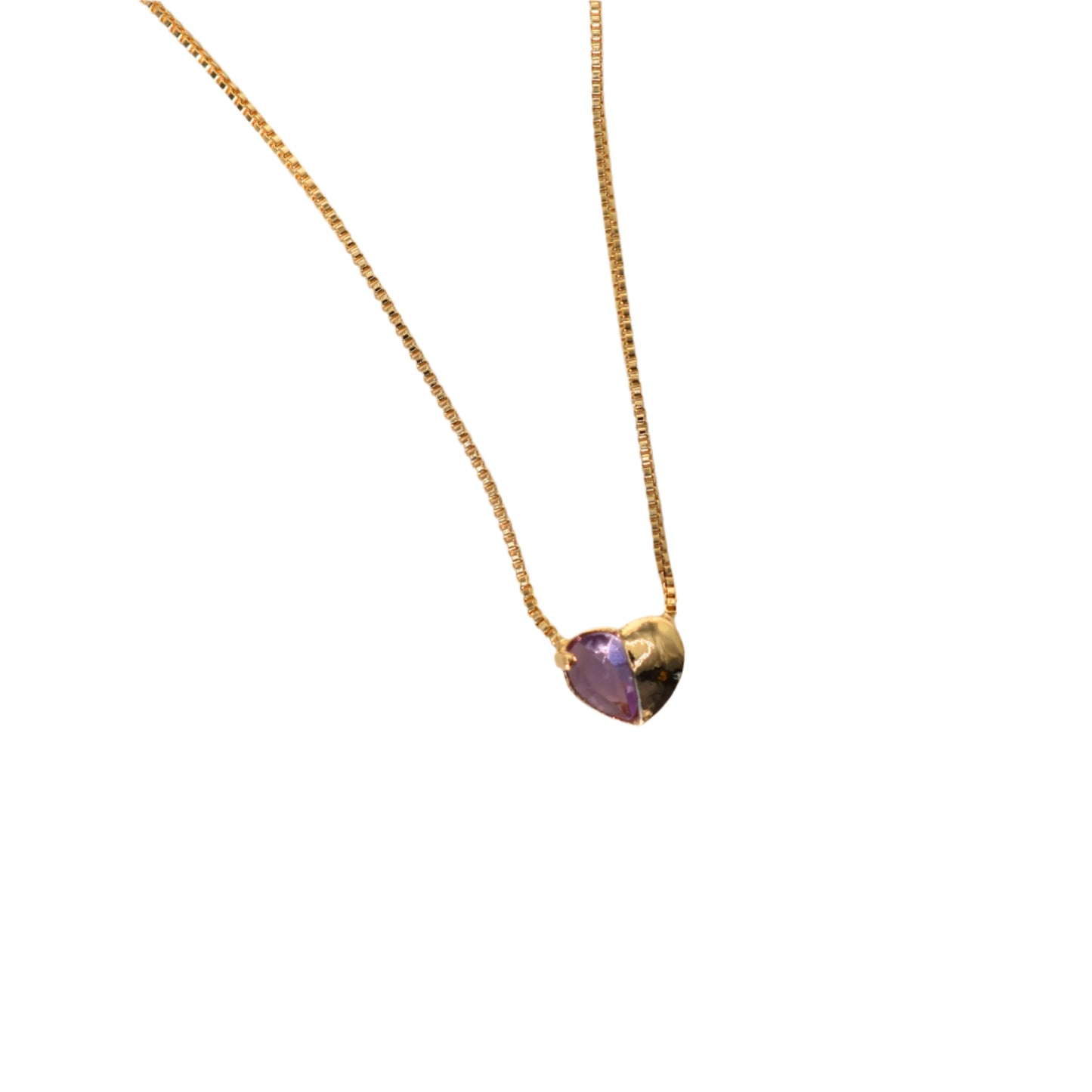 Amethyst Heart Aura Necklace