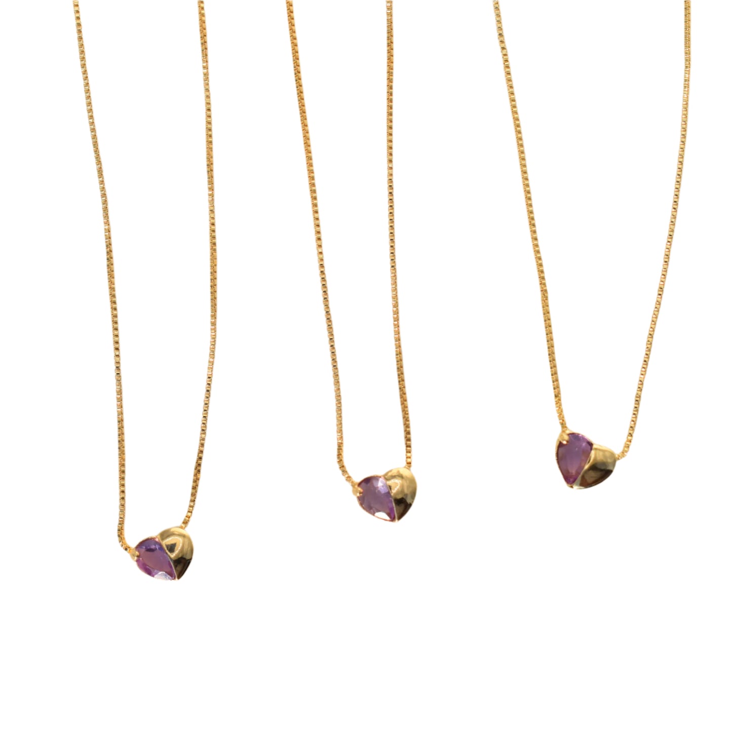 Amethyst Heart Aura Necklace