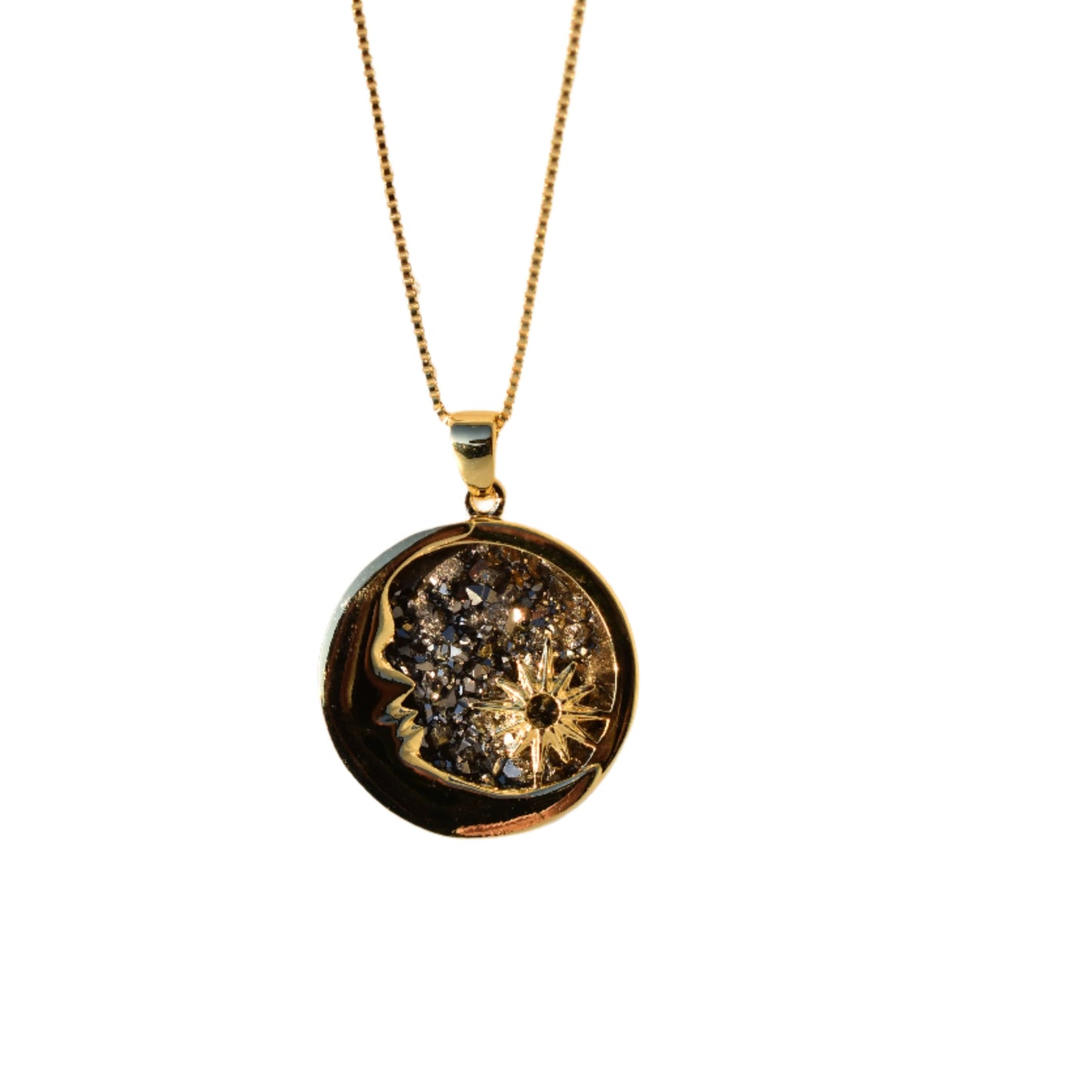 Pyrite Moon & Sun Necklace