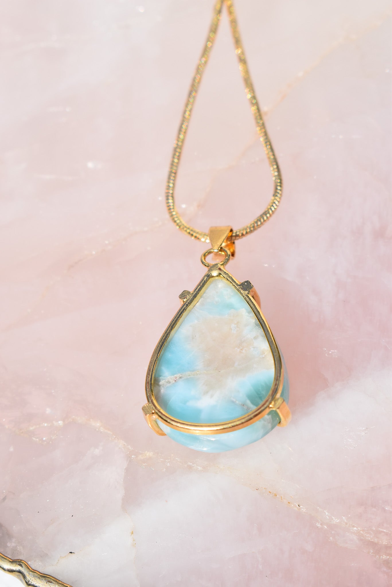 Larimar Teardrop Necklace