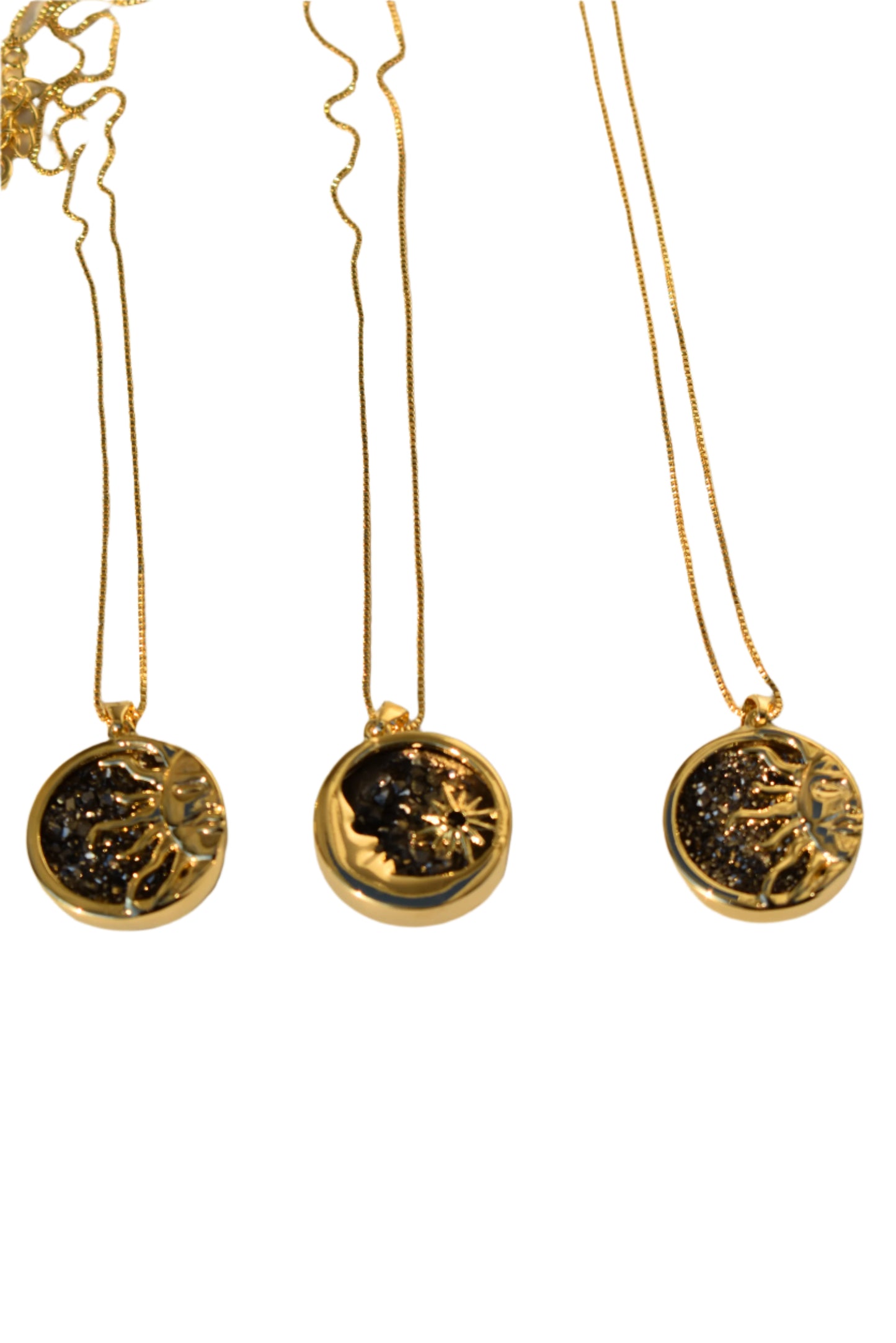 Pyrite Moon & Sun Necklace