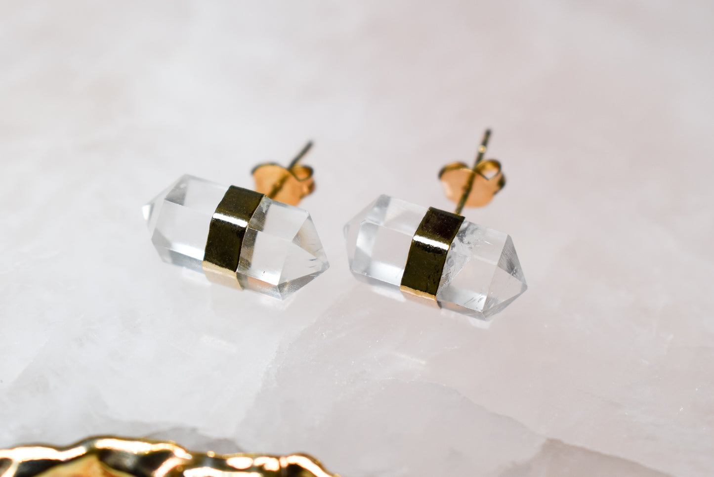 Clear Quartz Stud Earrings