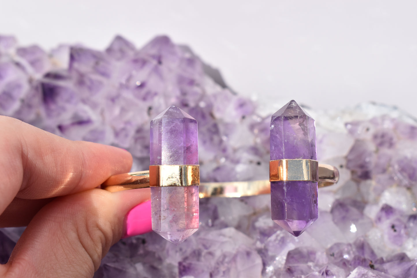 Amethyst Double Point Bracelet