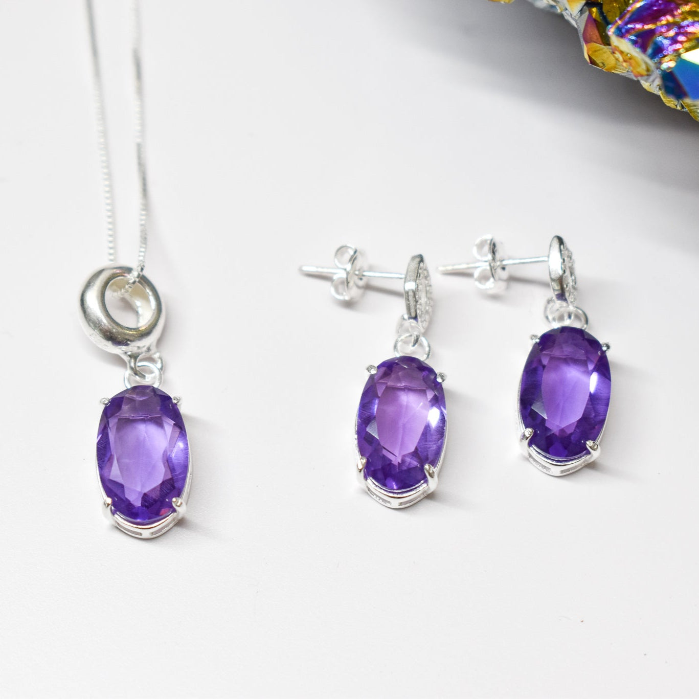 Amethyst Divine Silver Set