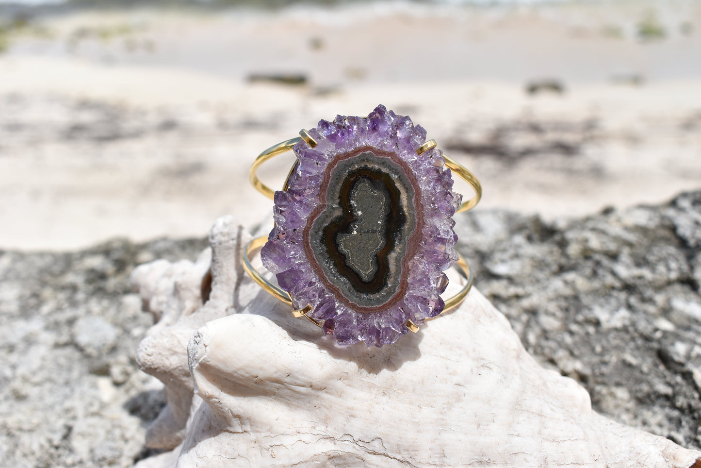 Stalactite Amethyst Gold Bracelet