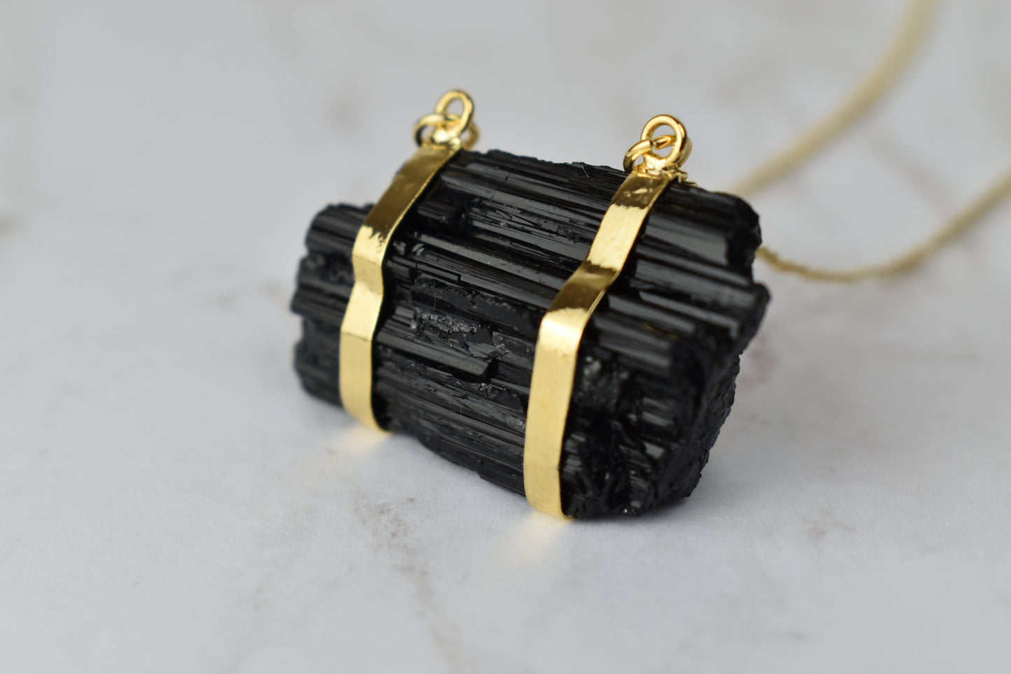 Black Tourmaline Gold Necklace