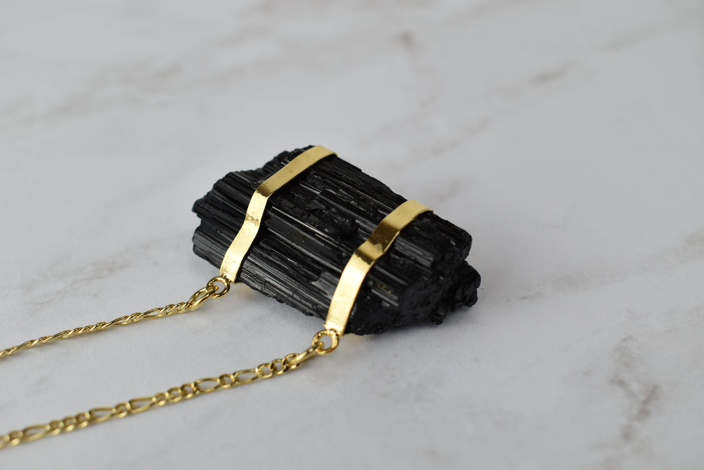 Black Tourmaline Gold Necklace