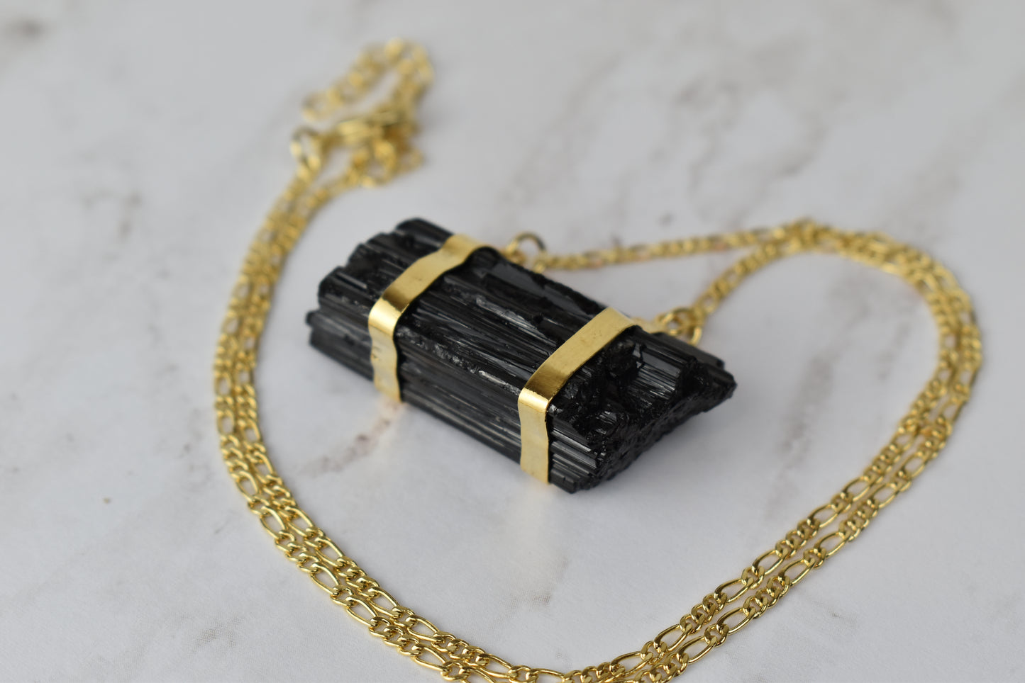 Black Tourmaline Gold Necklace