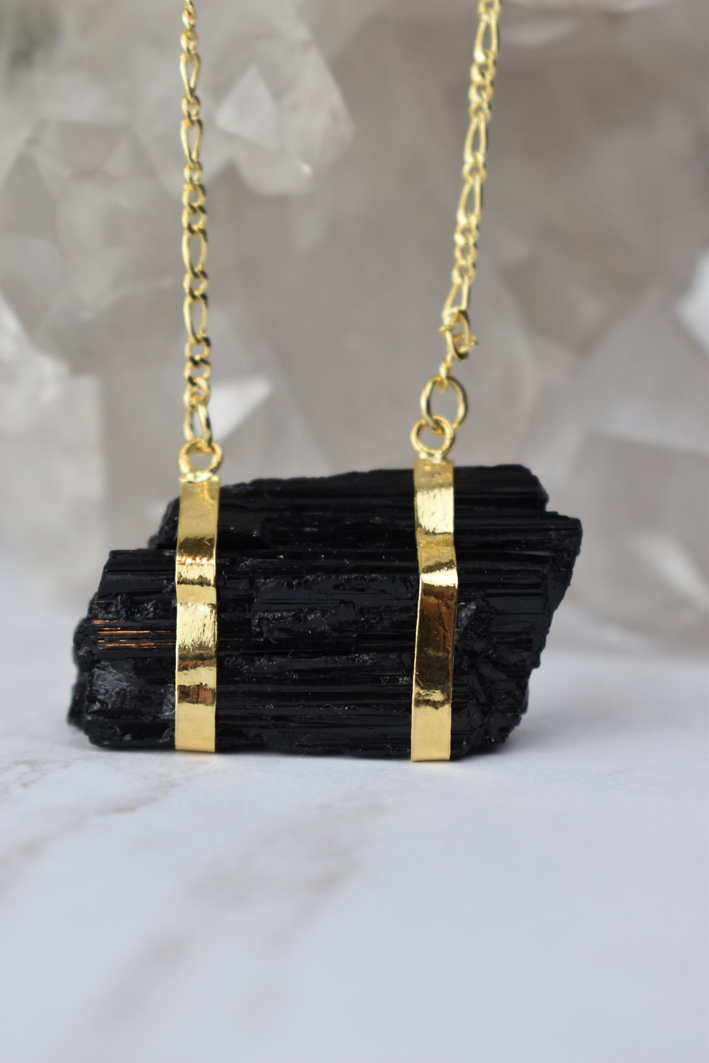 Black Tourmaline Gold Necklace