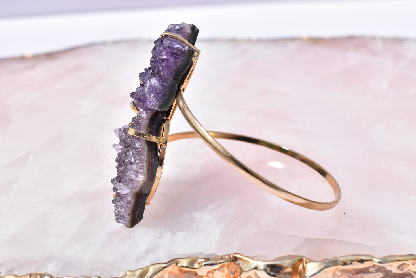 Amethyst Star Duo Gold Bracelet