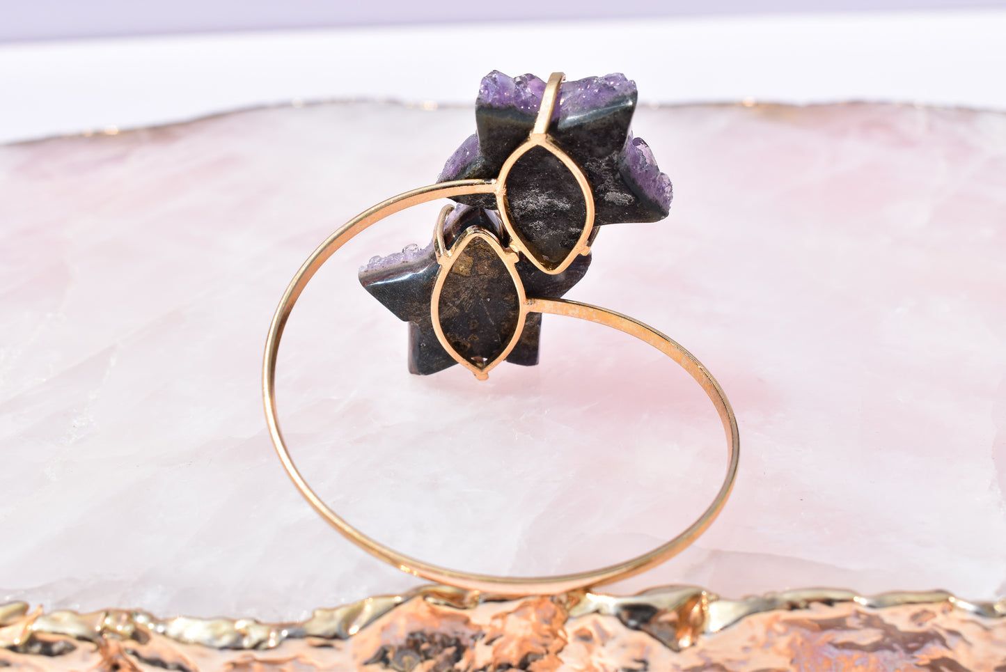 Amethyst Star Duo Gold Bracelet