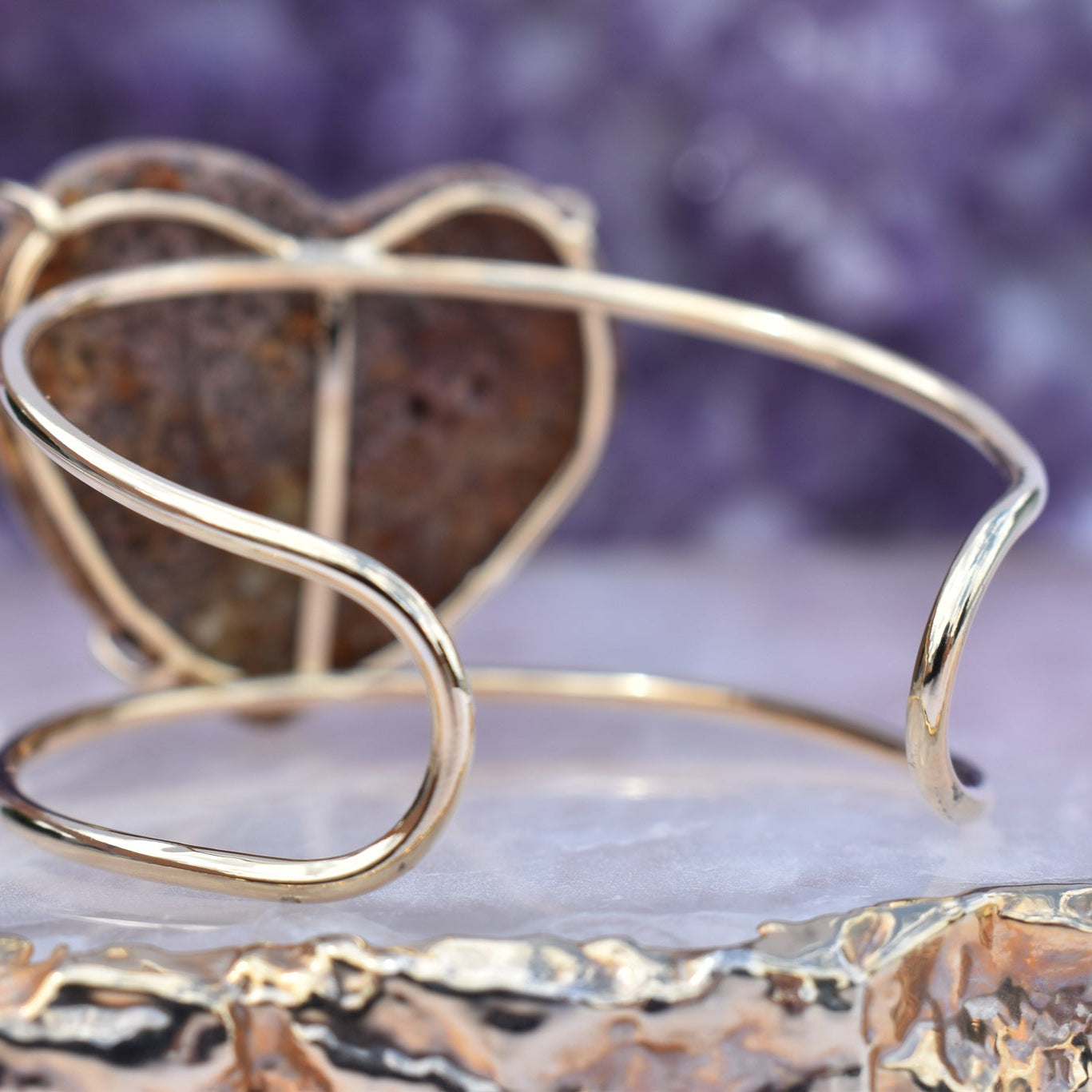 Amethyst Heart Gold Bracelet