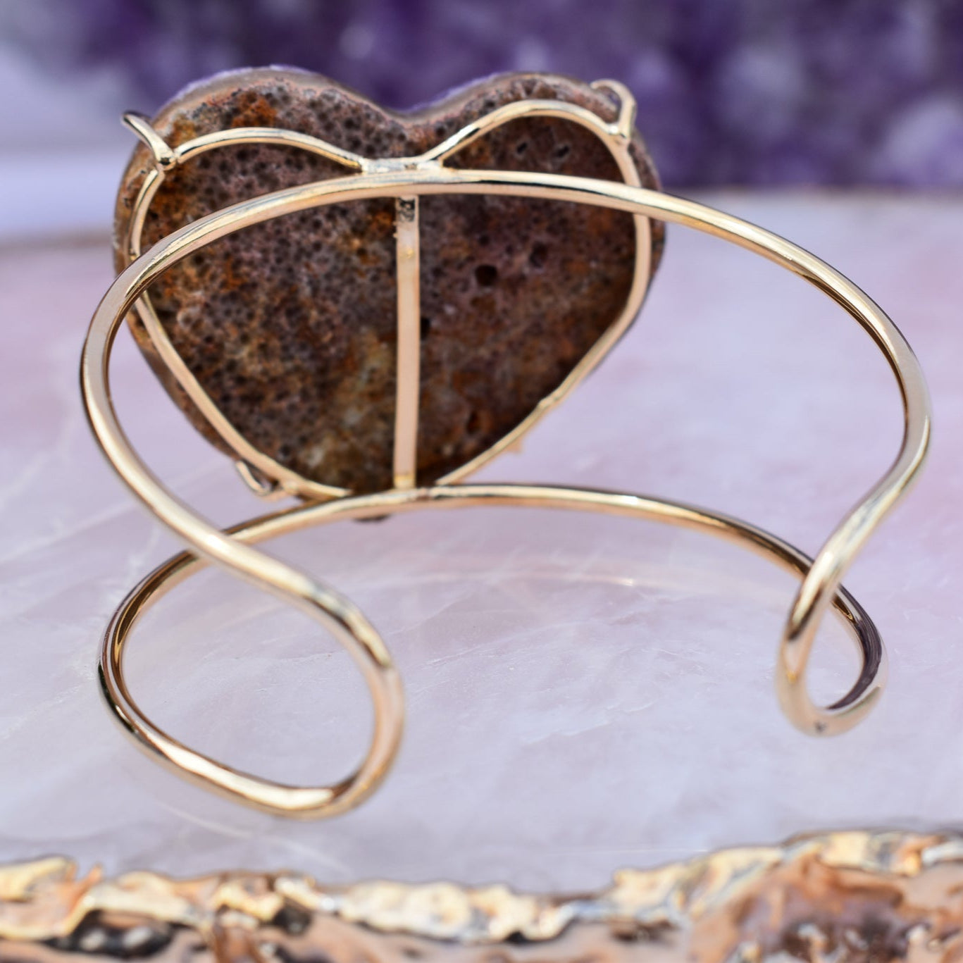 Amethyst Heart Gold Bracelet