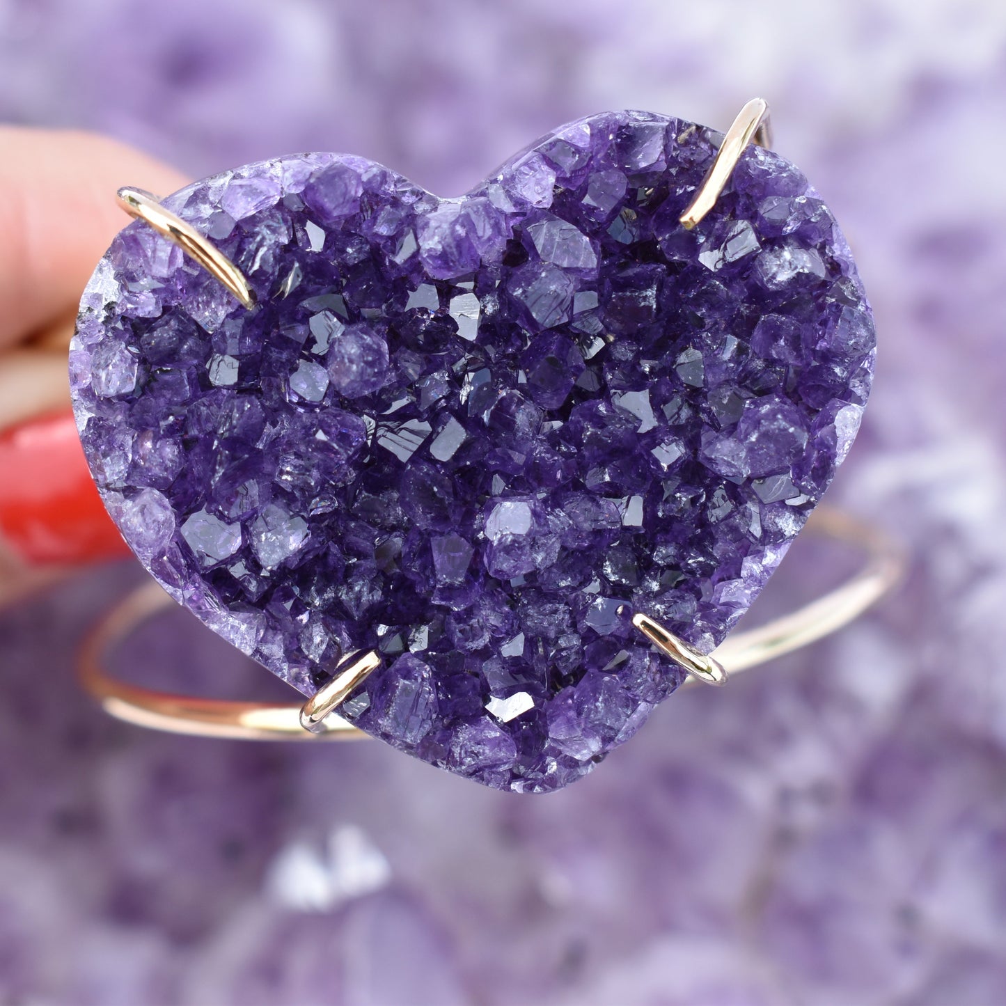 Amethyst Heart Gold Bracelet
