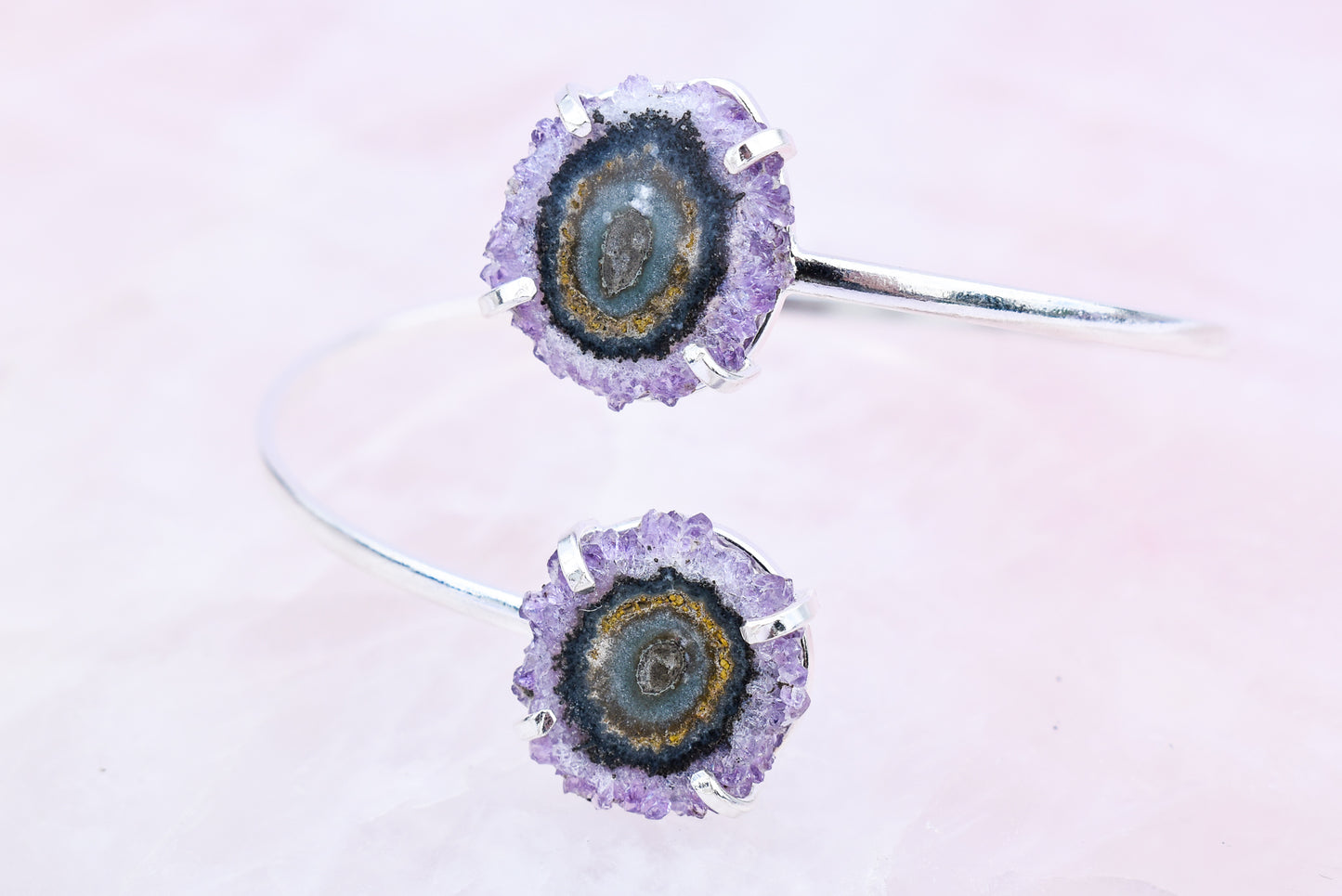 Stalactite Amethyst Duo Silver Bracelet