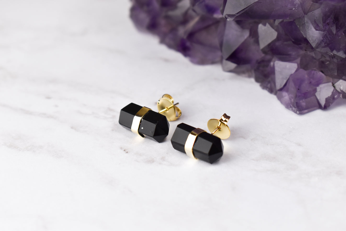 Onix Double Terminated Mini Earring