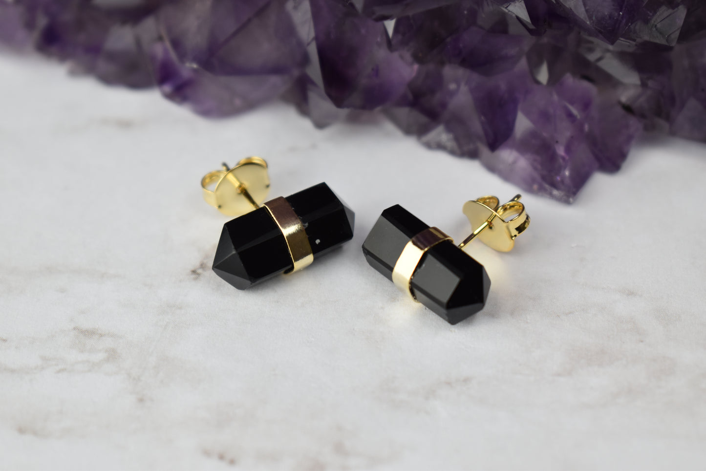 Onix Double Terminated Mini Earring