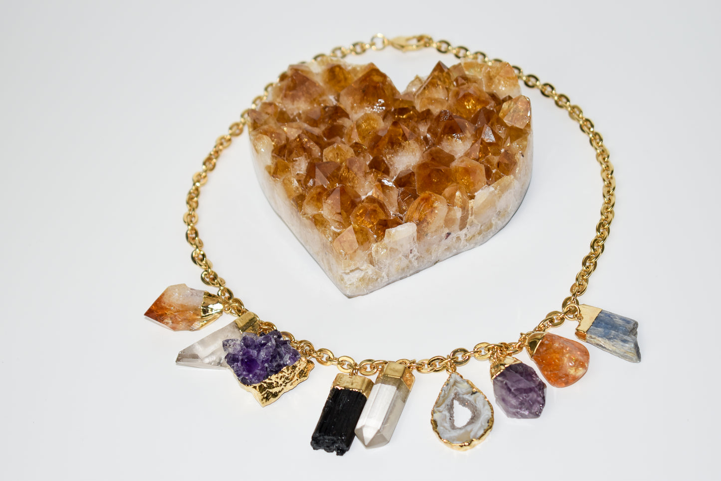 9 Stones Gold Necklace