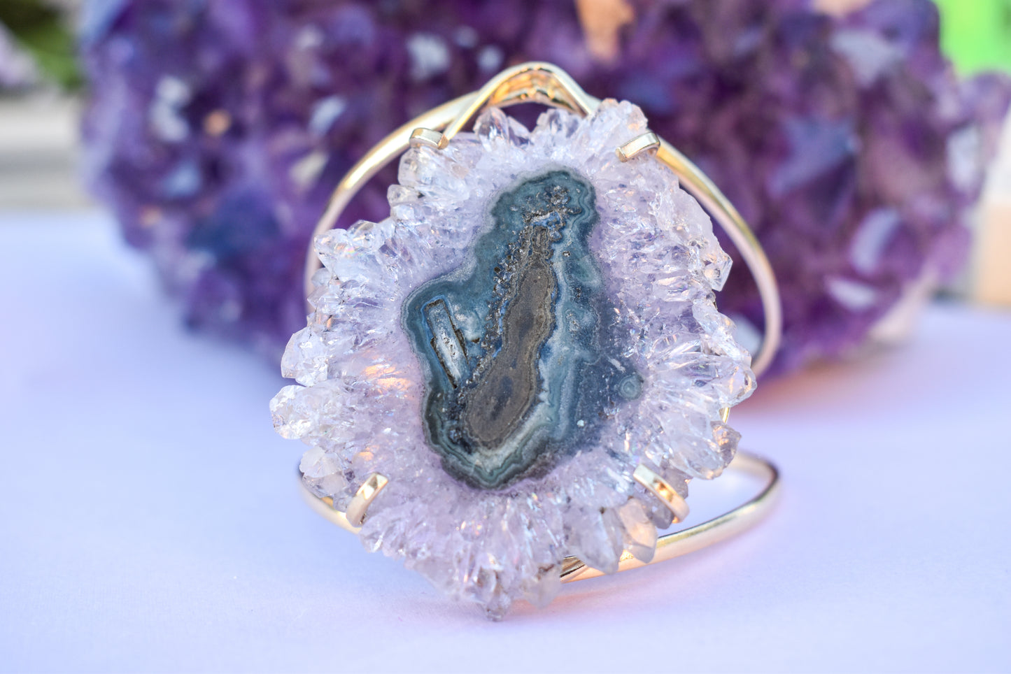 Stalactite Amethyst Gold Bracelet