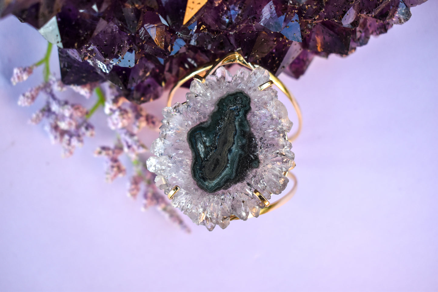 Stalactite Amethyst Gold Bracelet