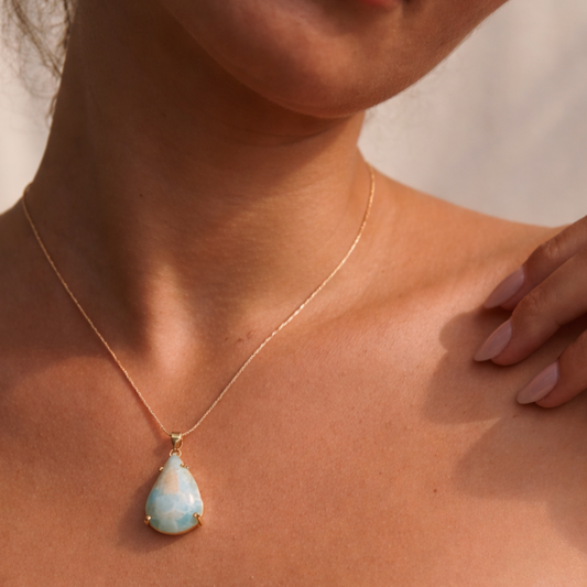 Larimar Teardrop Necklace