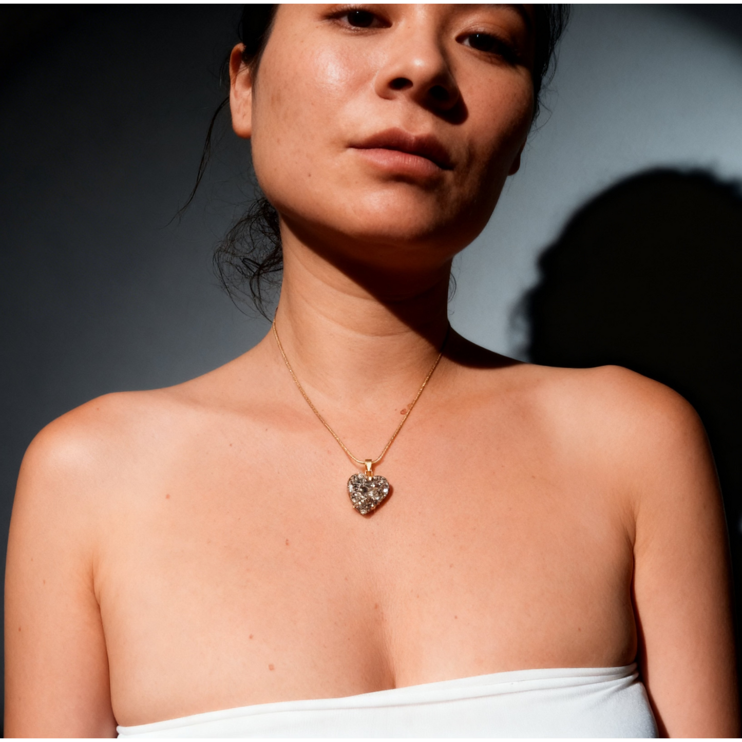 Pyrite Heart Necklace ( Cod 3 )