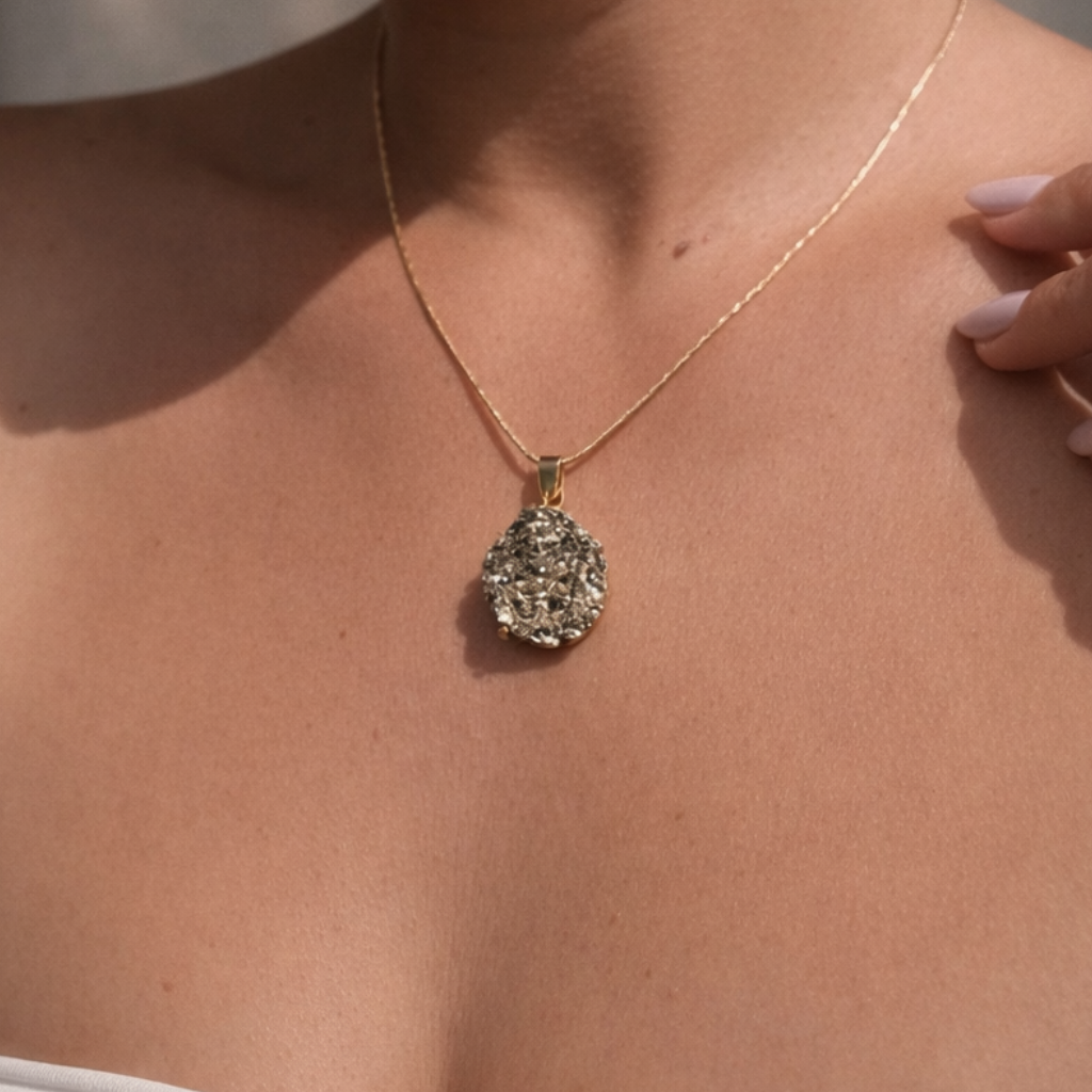 Pyrite Heart Necklace ( Cod 4 )