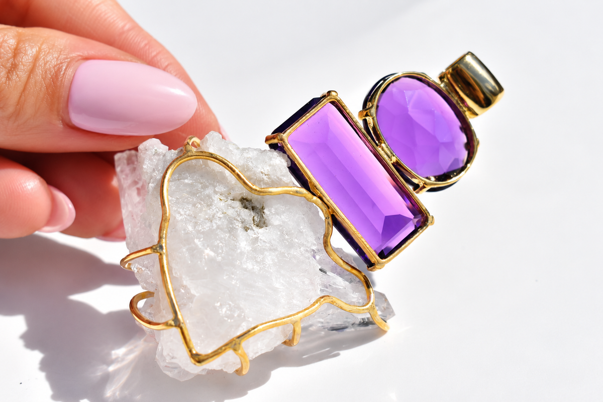 Amethyst & Clear Quartz Signature Choker