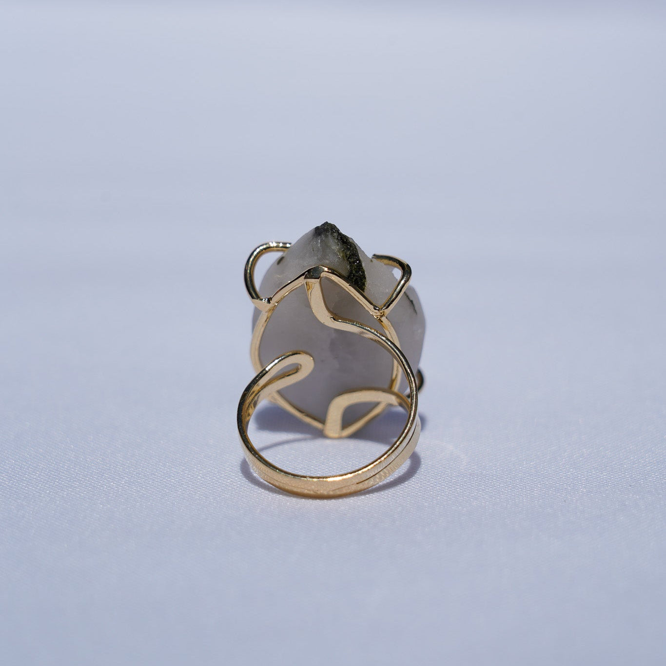 Green Tourmaline Quartz Gold Ring
