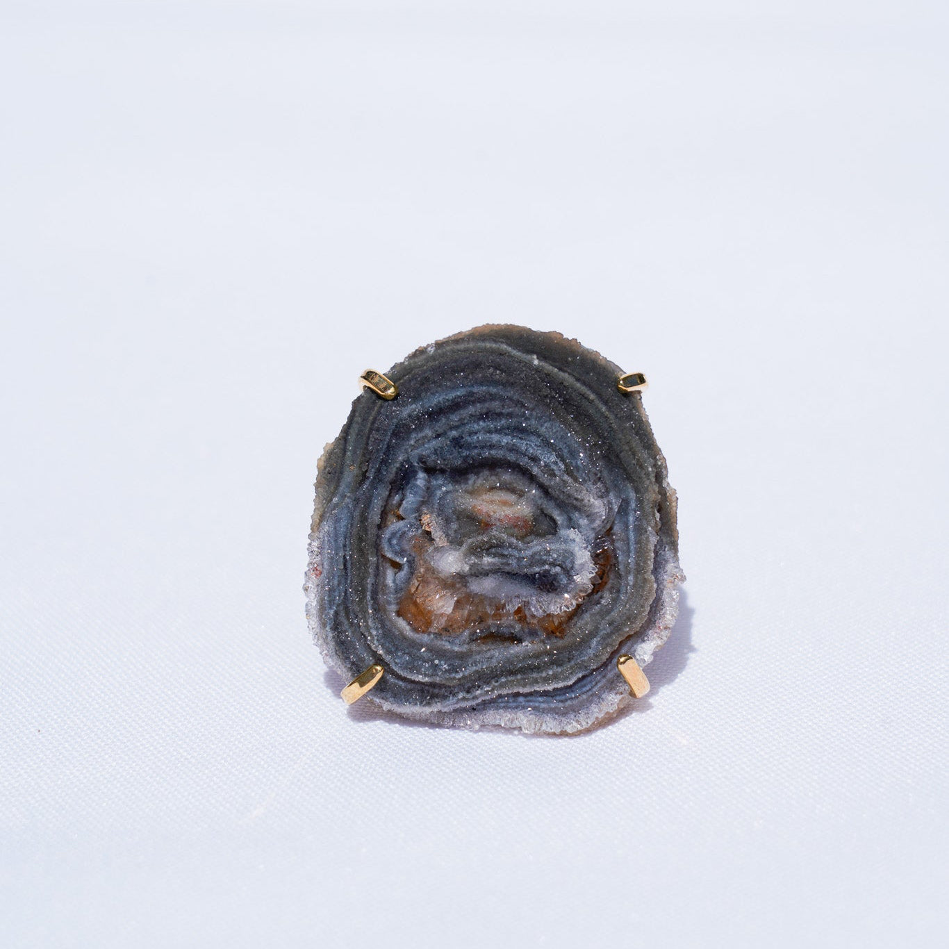 Dark Chalcedony Gold Ring