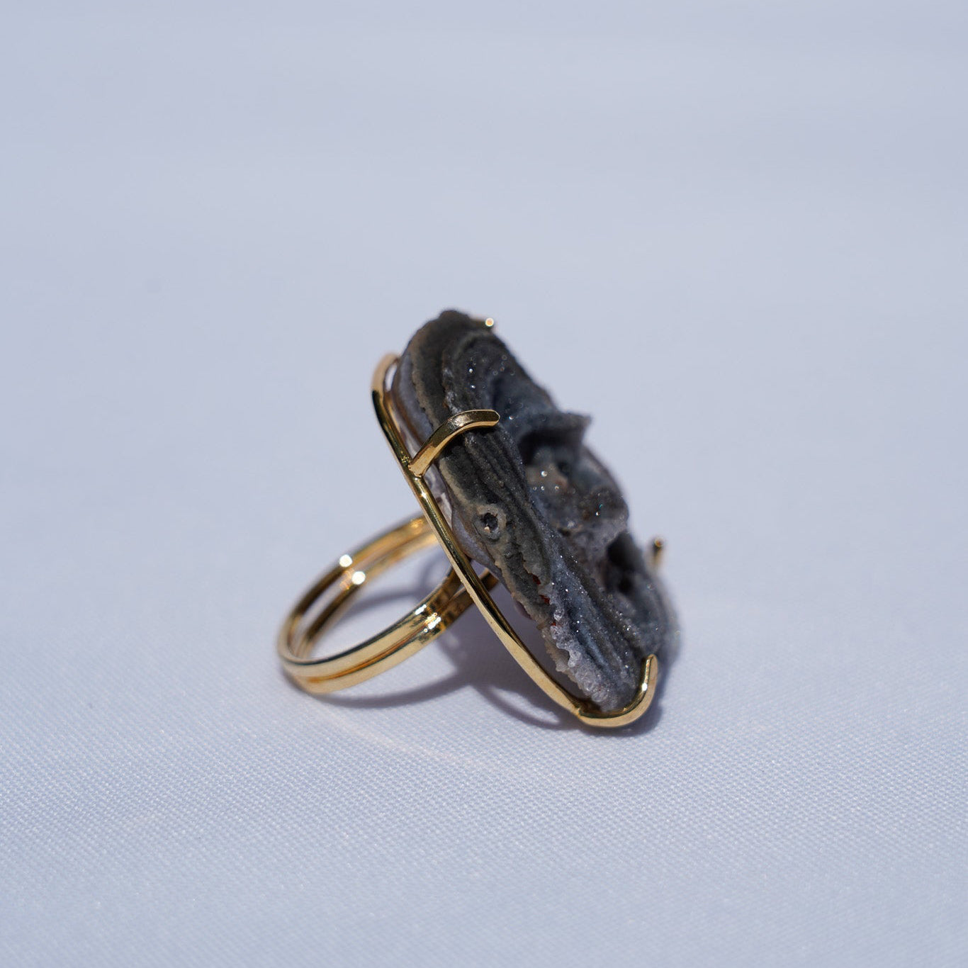 Dark Chalcedony Gold Ring