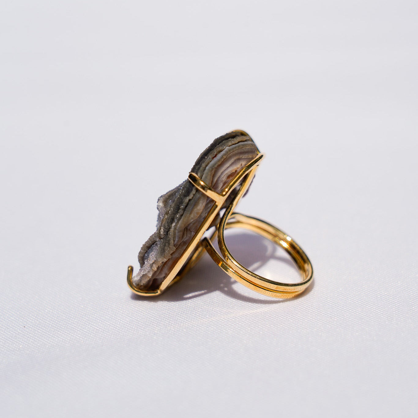 Dark Chalcedony Gold Ring