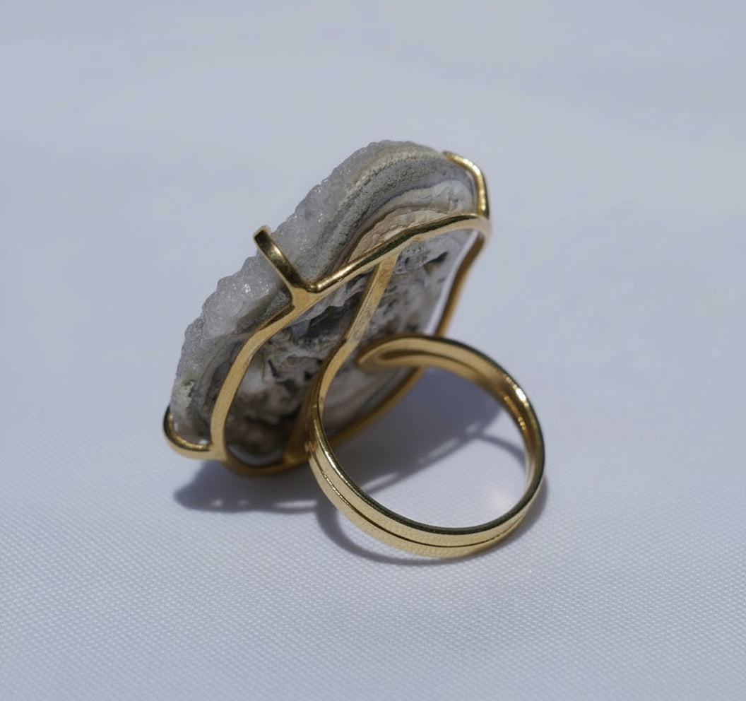 Chalcedony Gold Ring