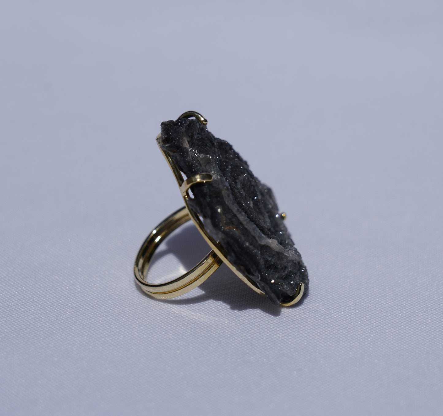 Dark Chalcedony Gold Ring