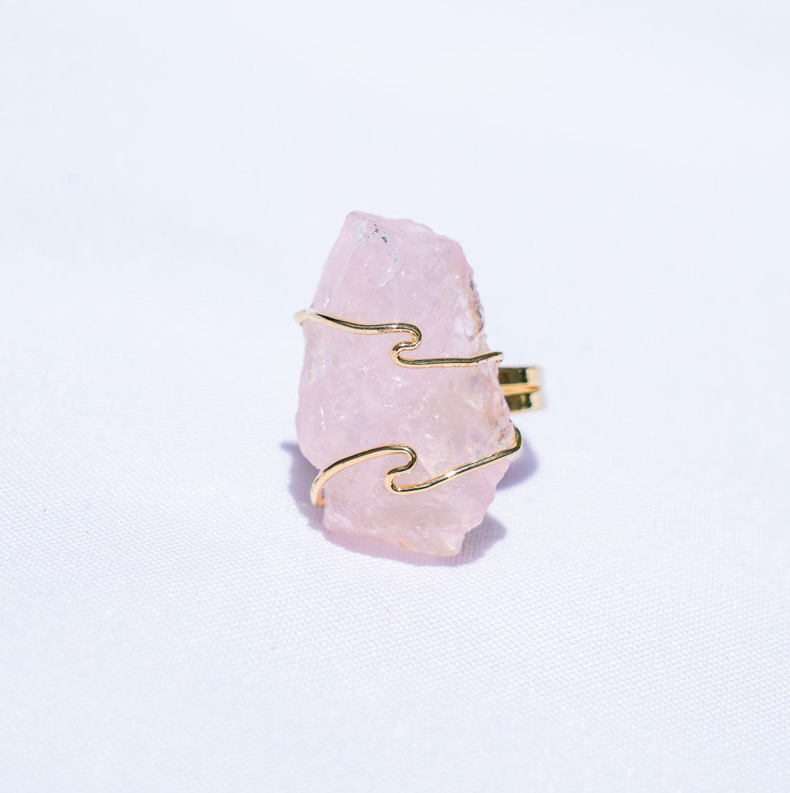 Rose Quartz Wire Gold Ring