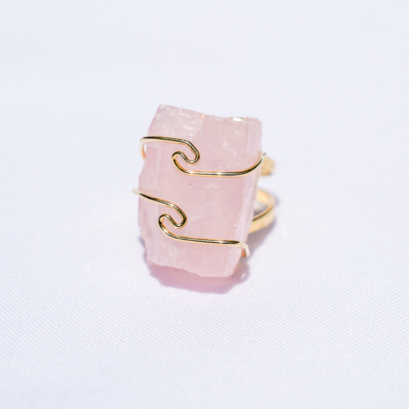 Rose Quartz Wire Gold Ring