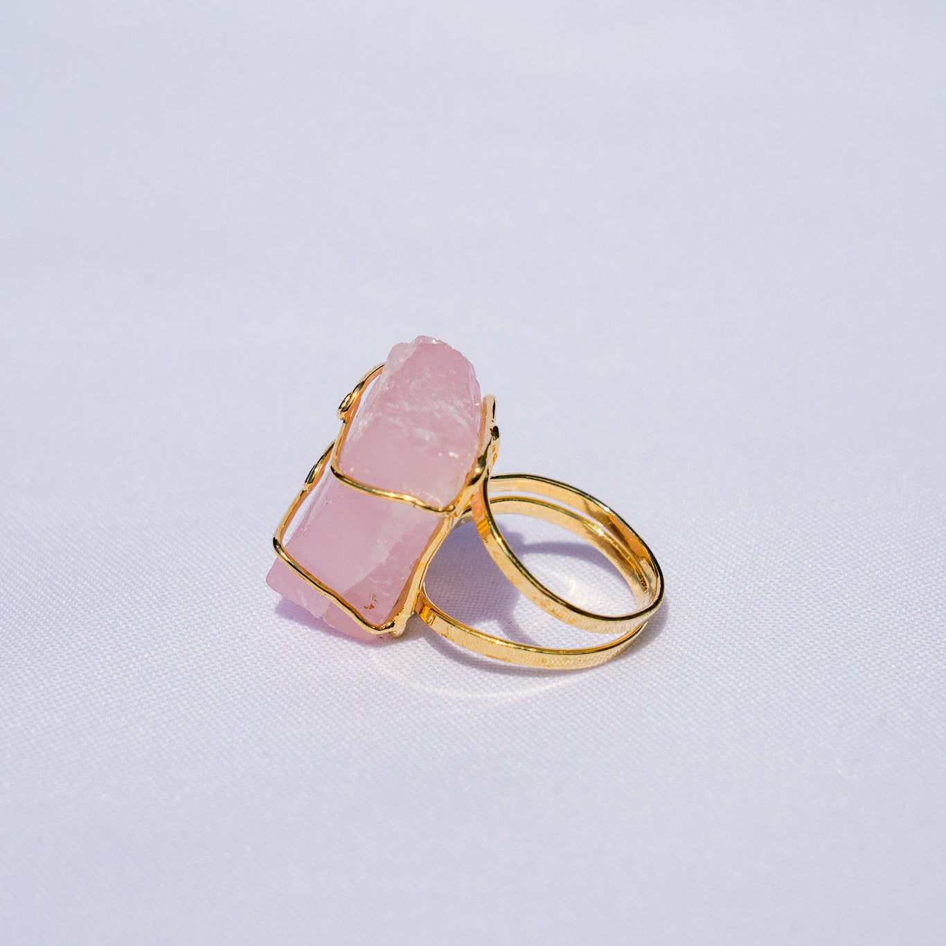 Rose Quartz Wire Gold Ring
