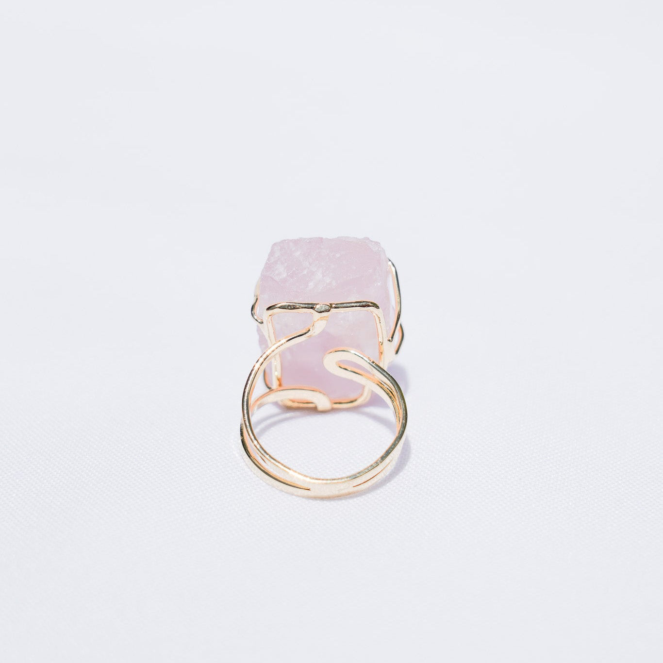 Rose Quartz Wire Gold Ring