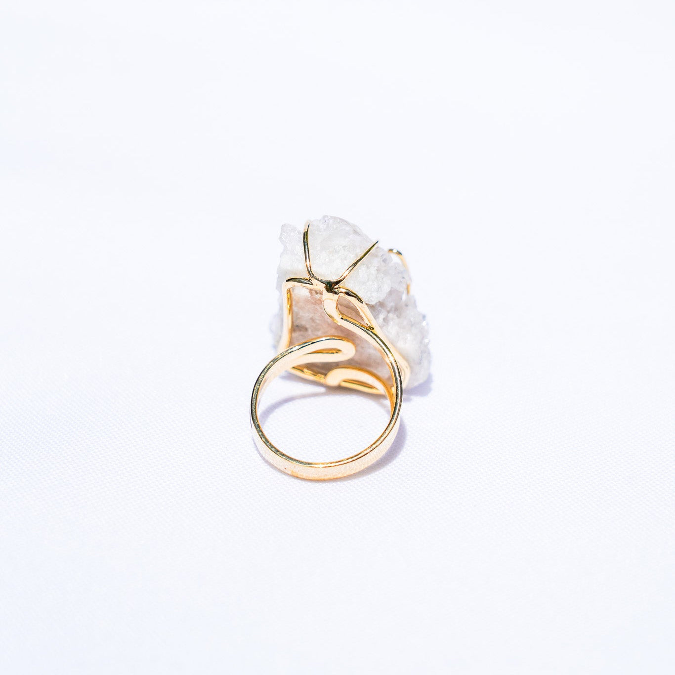 Clear Quartz Wire Gold Ring