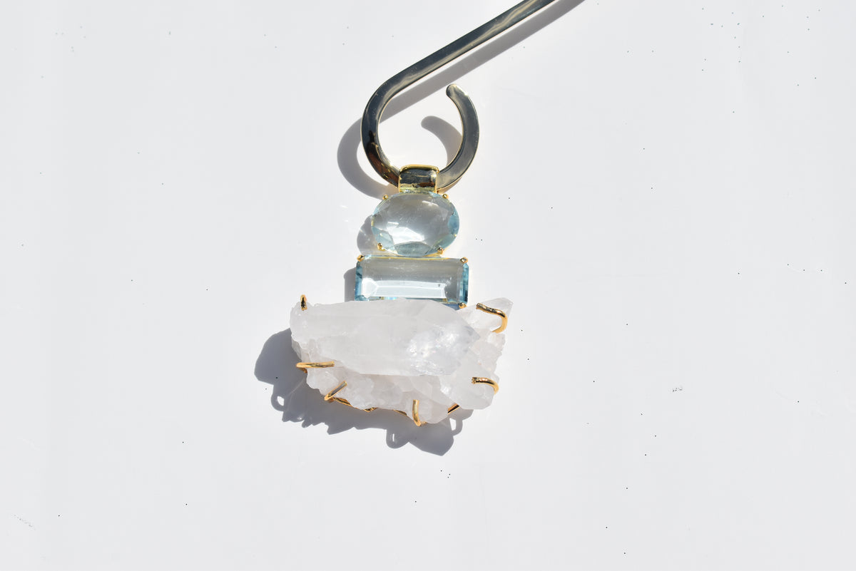 Aquamarine & Clear Quartz Signature Choker