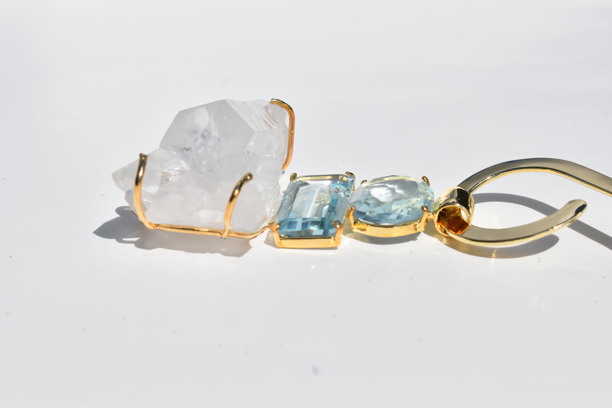 Aquamarine & Clear Quartz Signature Choker