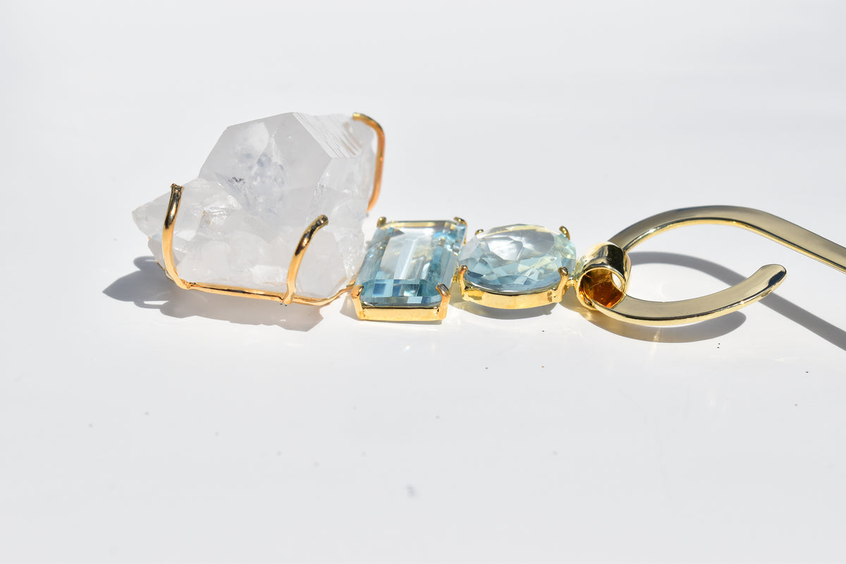 Aquamarine & Clear Quartz Signature Choker