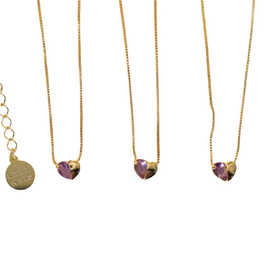 Amethyst Heart Aura Necklace