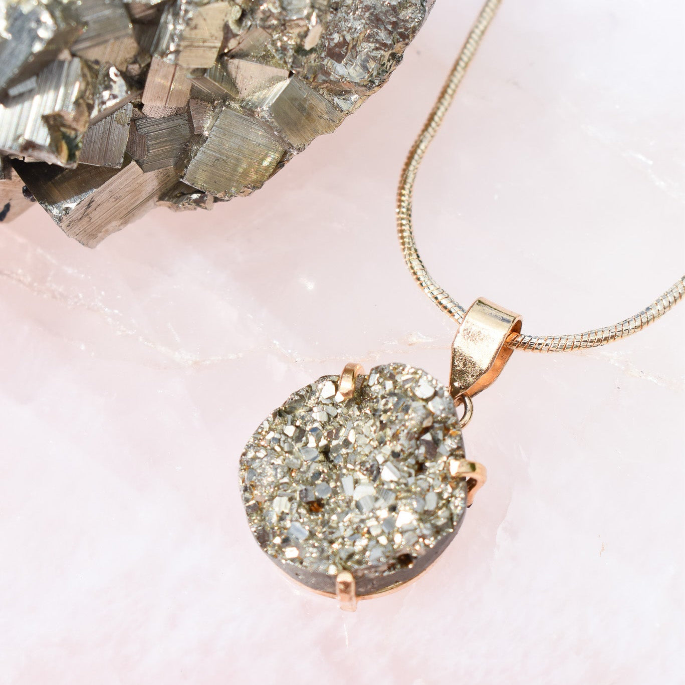 Pyrite Heart Necklace ( Cod 4 )