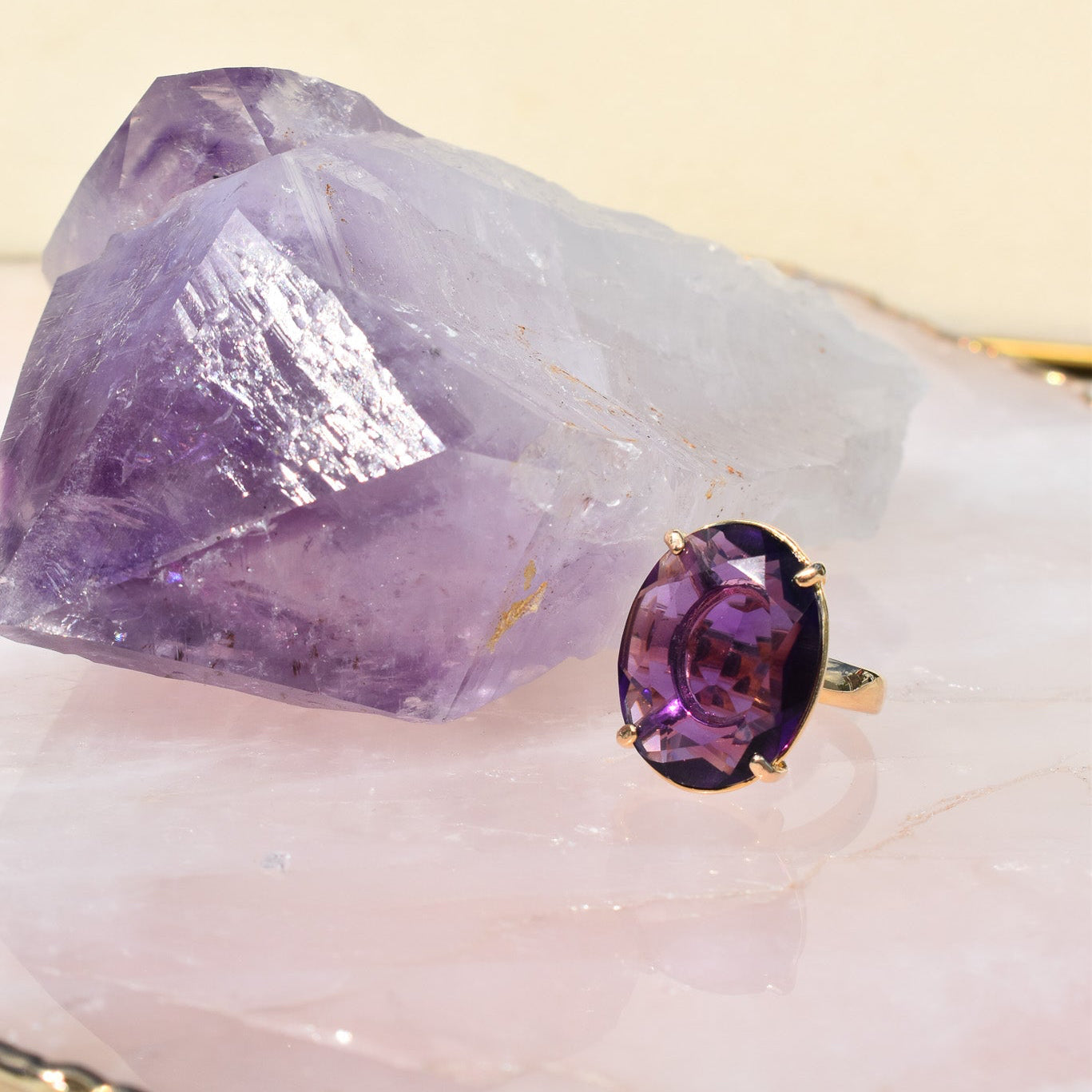 Amethyst Oval Statement Ring
