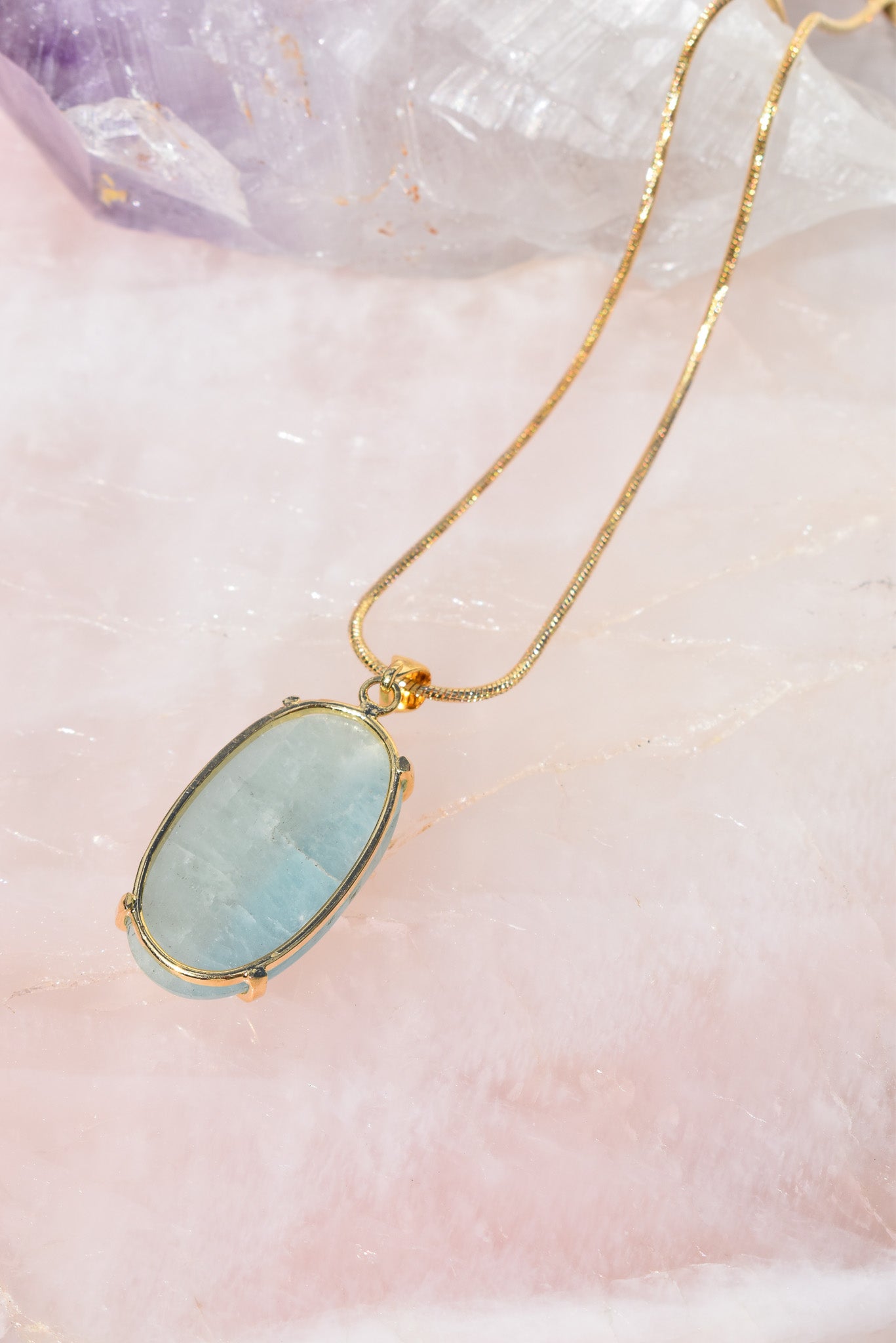 Aquamarine Round  Necklace