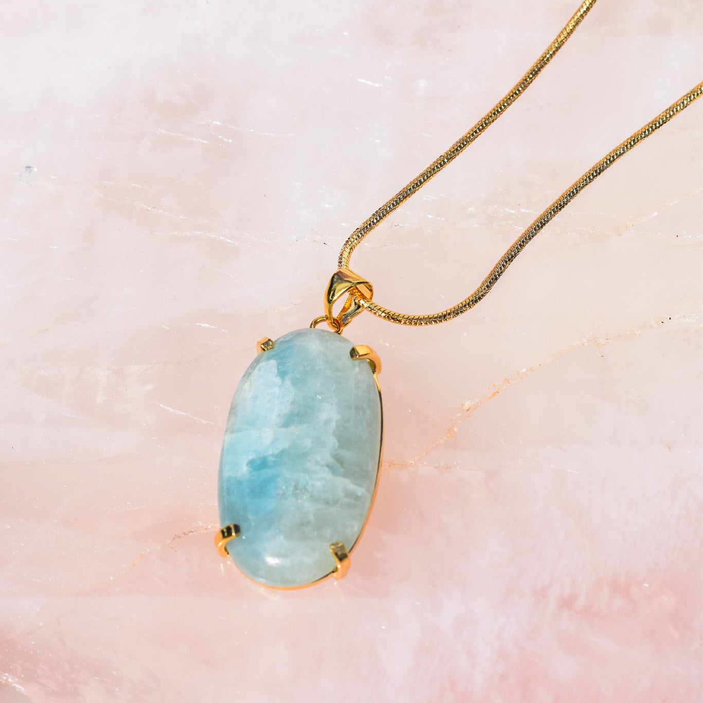 Aquamarine Round  Necklace