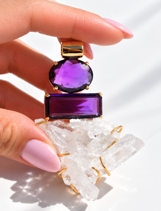 Amethyst & Clear Quartz Signature Choker