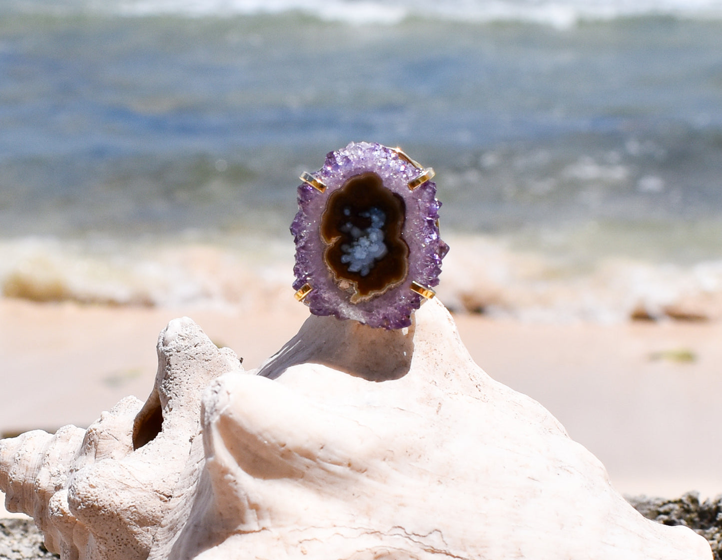 Amethyst Stalactite Ring