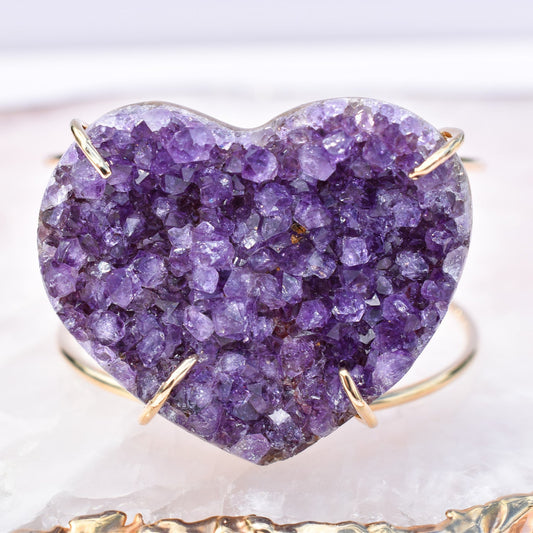 Amethyst Heart Gold Bracelet